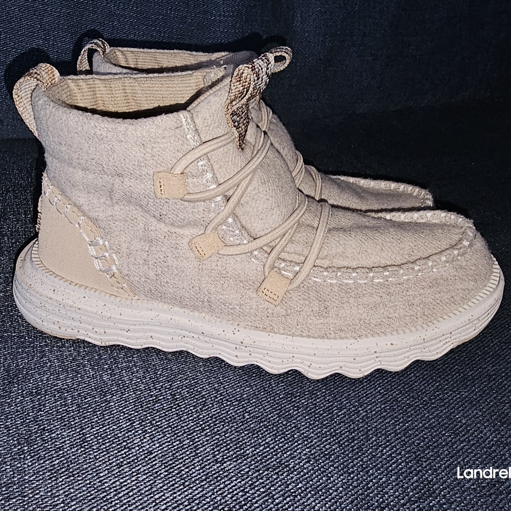 Hey Dude Beige High-Top Shoes